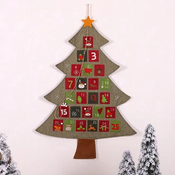 

Christmas Tree Advent Countdown Hanging Calendar Home Office Party Decorations