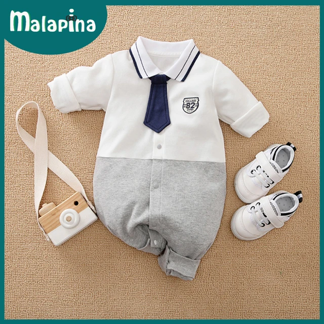Malapina Baby Boy Romper Kids Summer Spring 0-24M Age Infant Gentleman Toddler Newborn Outfits Baby Girls Clothes 2021 Like the picture