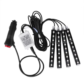 

4pcs Car LED Strip Light LED Strip Lights Colors Car Styling Decorative Atmosphere Lamps Car Interior Light