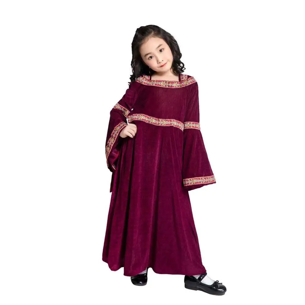 Cosplay Hooded Dress Fashion Girl Vintage Gothic Court Square Collar Patchwork Bow Dress@A