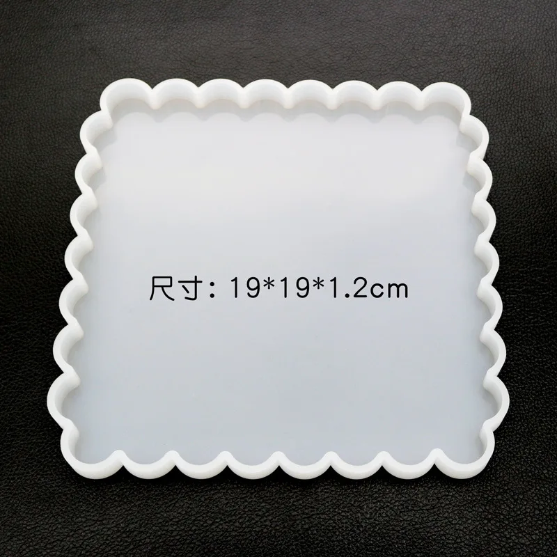 wavy square 19 Нерегулярные поднос чашки УФ смолы эпоксидной формы ювелирные изделия аксессуары Прозрачный Силиконовый поднос декоративное ремесло - Цвет: wavy square 19