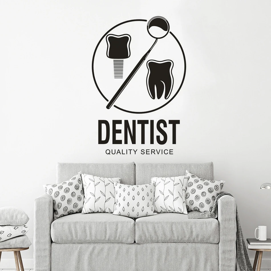 

Art Dentist Studio Wallpaper наклейки на окна новогодние Removable Vinyl Dentist Logo Poster Mural Stomatology Care Center H34