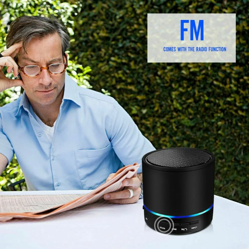 Металлический супер мини беспроводной Bluetooth динамик портативный маленький карманный с микрофоном светодиодный динамик с тяжелыми басами