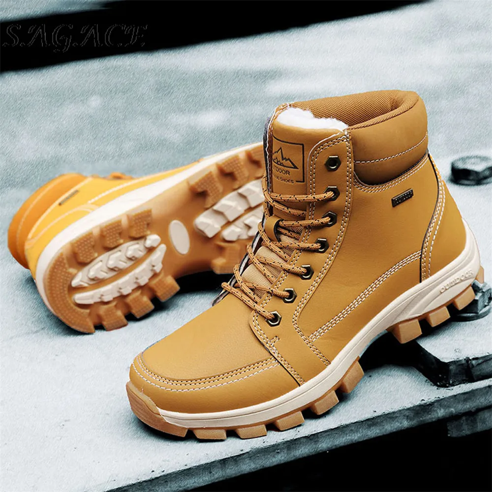 SAGACE/мужские мотоциклетные ботинки; большие размеры; повседневные кроссовки; уличные зимние ботинки; мужские Нескользящие Водонепроницаемые кожаные высокие ботинки