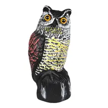 Моделирование сова украшения PE охота приманка с наклейкой Открытый Сад Звук реалистичный вокальный птица пугать лес декоративное ремесло