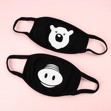 Горячая унисекс хлопковая Пылезащитная маска для лица, модная черная мультяшная забавная Антибактериальная маска для рта для мужчин и женщин