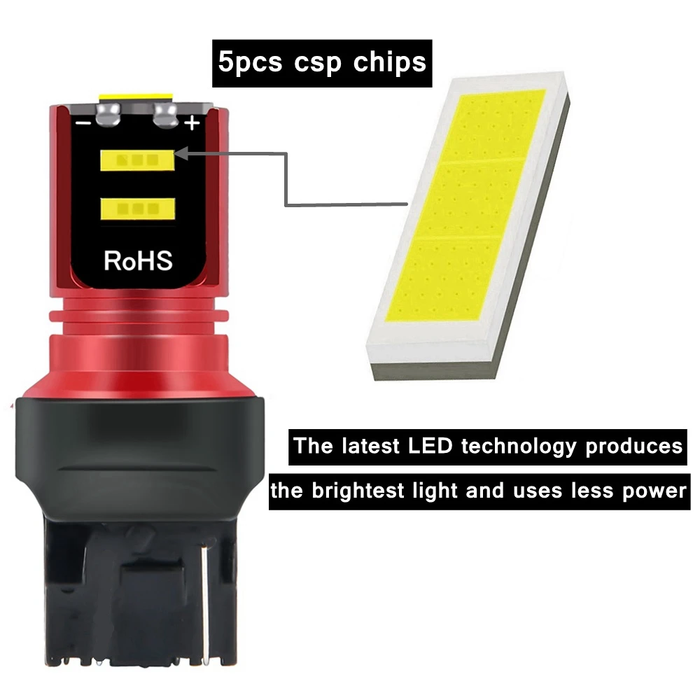 T20 7440 W21W WY21W ڵ 극ũ , ֵ CSP LED ,  õ, ڵ  , ȭƮ  ο 12V, 2 