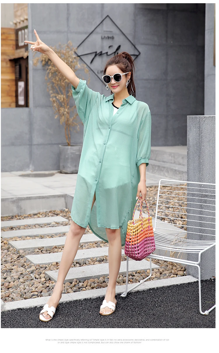 Blusas mujer de moda, Женские топы и блузки на пуговицах, рукав до локтя, отложной воротник, длинная рубашка, восемь цветов, модные женские топы