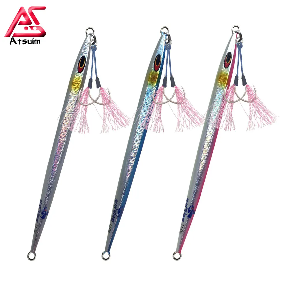 

AS Fast Jig Lure Vertical Angler Bait 150g200g250g300g BKK Hooks Sinking Glow Jigs Speed Falling Jig Metal Lead Fishing Lure