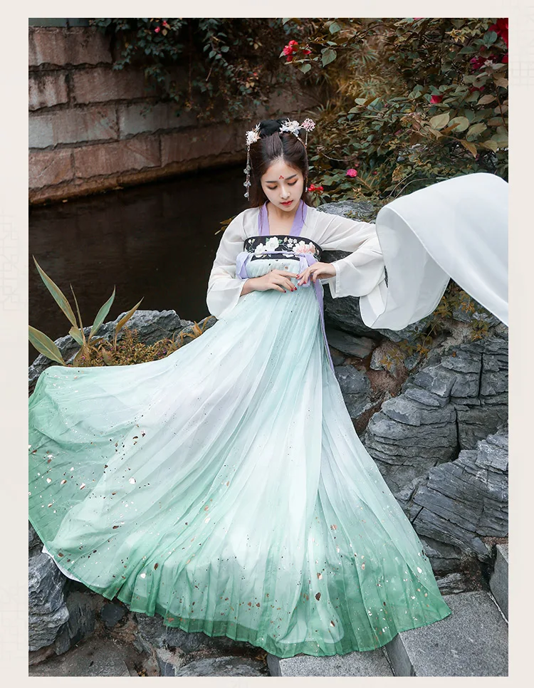 Зеленый Hanfu для женщин вышивка танцевальные костюмы народный фестиваль наряд восточное платье феи певцы сценическая одежда DC2692