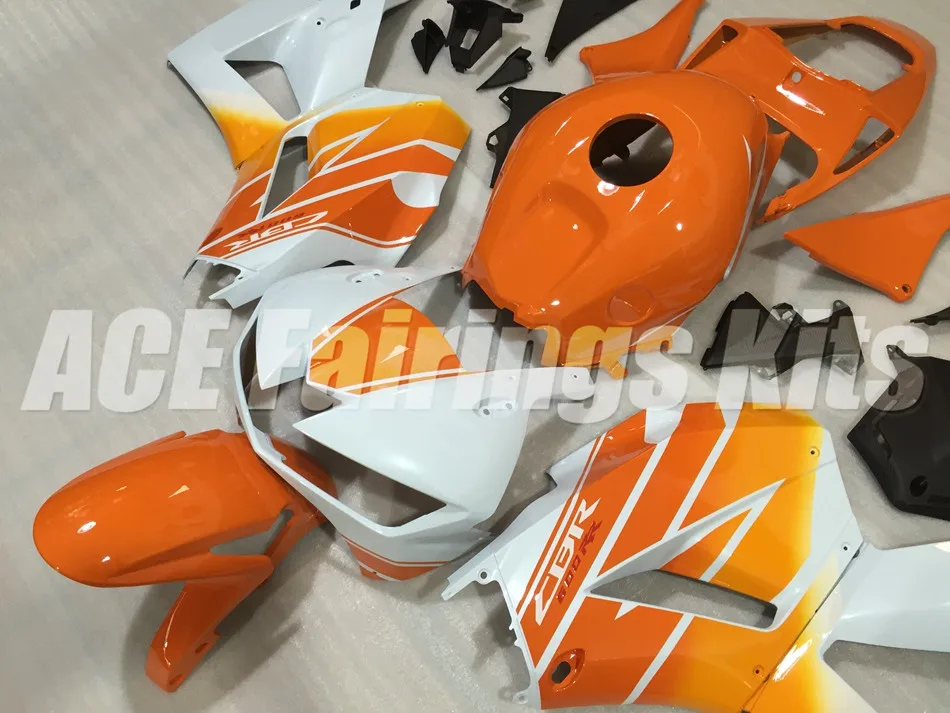 Инъекций ABS Полный комплект обтекателя подходит для Honda CBR600RR 13, 14, 15, 16, 17, F5 2013 Обтекатели orange белый