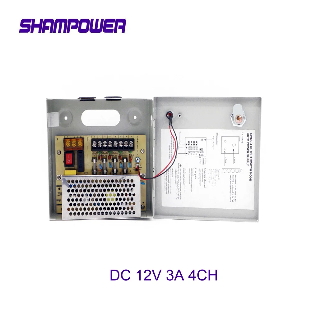 

4 Channels DC 12V 3A 4CH UPS Channel Switch Power Supply Box for CCTV Camera Security Surveillance - CCTV Security Accessories