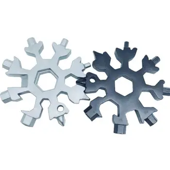

18-In-1 Snowflake Shape Multi-tool Card Combination Compact Multifunction Screwdriver Stainless Steel Multi Tool Gadget