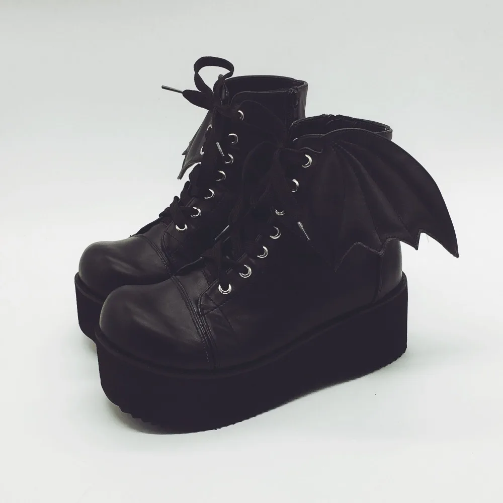 Sweet-Black-PU-Lolita-High-Platform-Party-Shoes-with-Wing-Halloween-Shoes-Custom-Tailor-Available-4