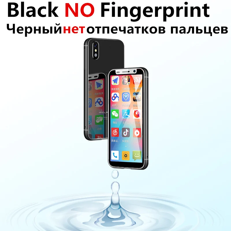 Black No Fingerprint Melrose карманный мини-смартфон с отпечатком пальца ультратонкий 3,4 дюймов MTK Android 8,1 Google Play Store студенческий Android Мобильный fone - Цвет: Black No Fingerprint