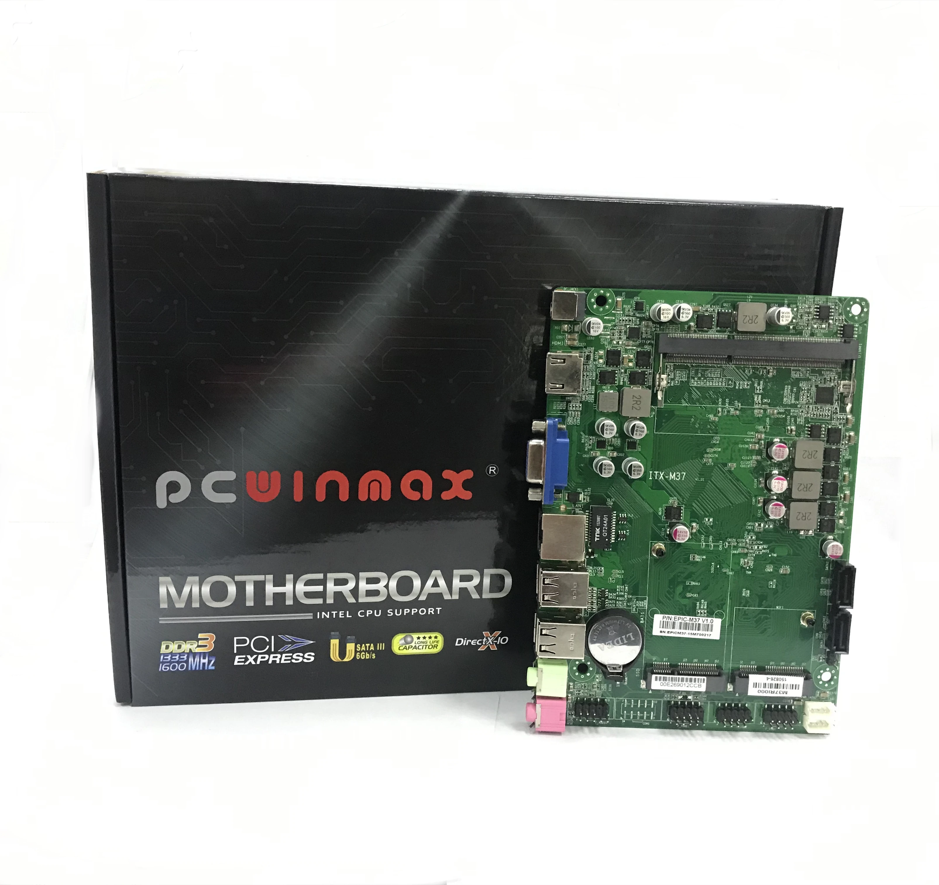 PCWINMAX 3 5 дюймов безвентиляторная Материнская плата intel HM65 чипсет 1037U двухъядерный