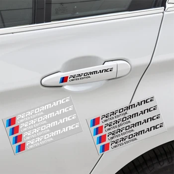 

4pcs Car Door Handle Sticker M Power Performance For BMW 1 3 4 5 7 Series GT X Series F10 F25 F30 F31 F34 Exterior Accessories