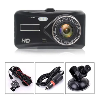 

4inch Dash Cam 1080P Portable Zinc Alloy DVR Parking Monitor High Definition Dual Lens Driving Touch Screen Recorder Car