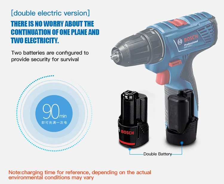 Bosch GSR 120-Li ручная дрель 12V литиевая дрель бытовой Мощность инструмент Отвертка с аккумулятором