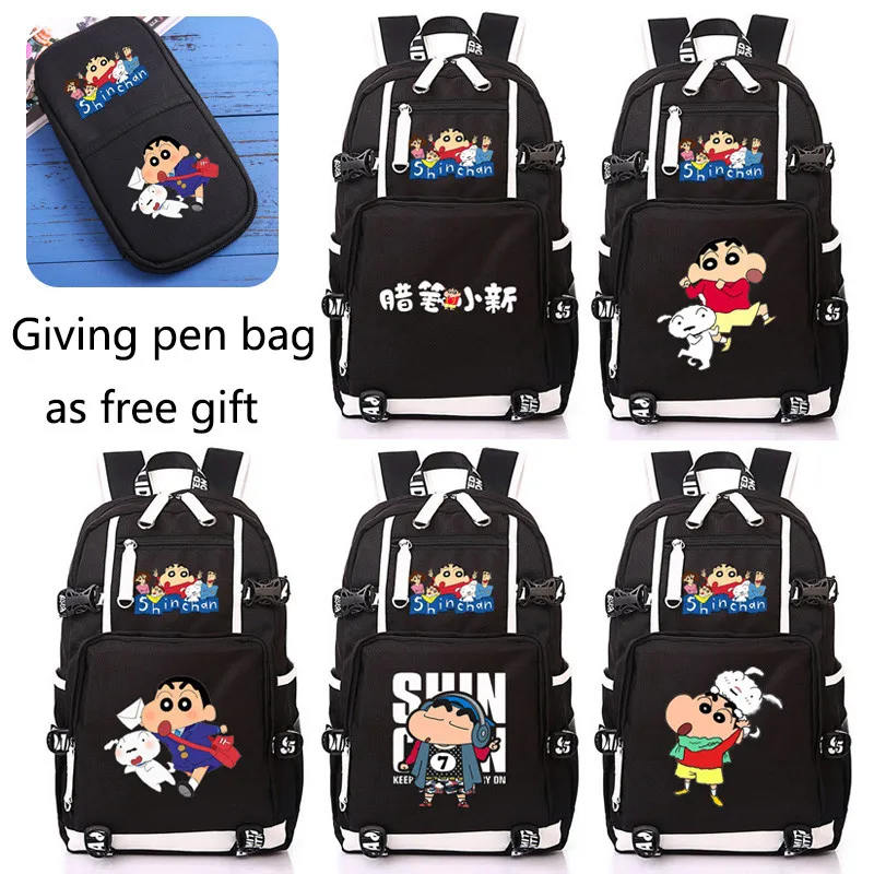 

Cartoon Anime crayon shin-chan Backpack Laptop Canvas Bags Book School Bag Anime Bagpack Travel Bags for Boys Girls