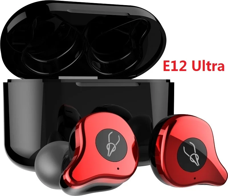 Sabbat E12 Ultra QCC3020 TWS беспроводные Bluetooth наушники спортивные Hi-Fi стерео наушники гарнитура с шумоподавлением с зарядным устройством - Цвет: Martha Red