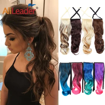 

Alileader High Quality 20 Inch Long Curly Drawstring Ponytail Synthetic Fake Ponytail Cury Hair Extensions Heat Resistant Hairs