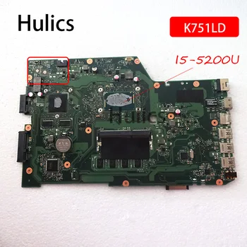 

Hulics Original X751LD Motherboard i5-5200U 4GB For X751LB ASUS R752L R752LD R752LN X751LN Laptop