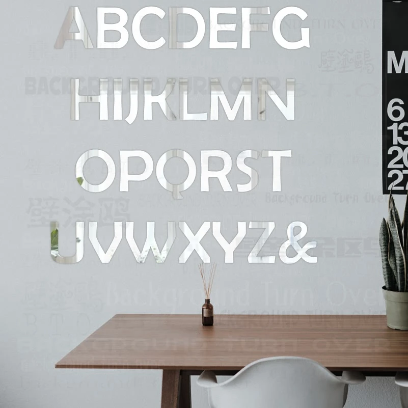 1pc Mirror Stickers Bathroom Decor Room Decoration 3D Long Numbers Wall Sticker Font Name Letters Alphabet Berlin Sans R244 | Дом и сад