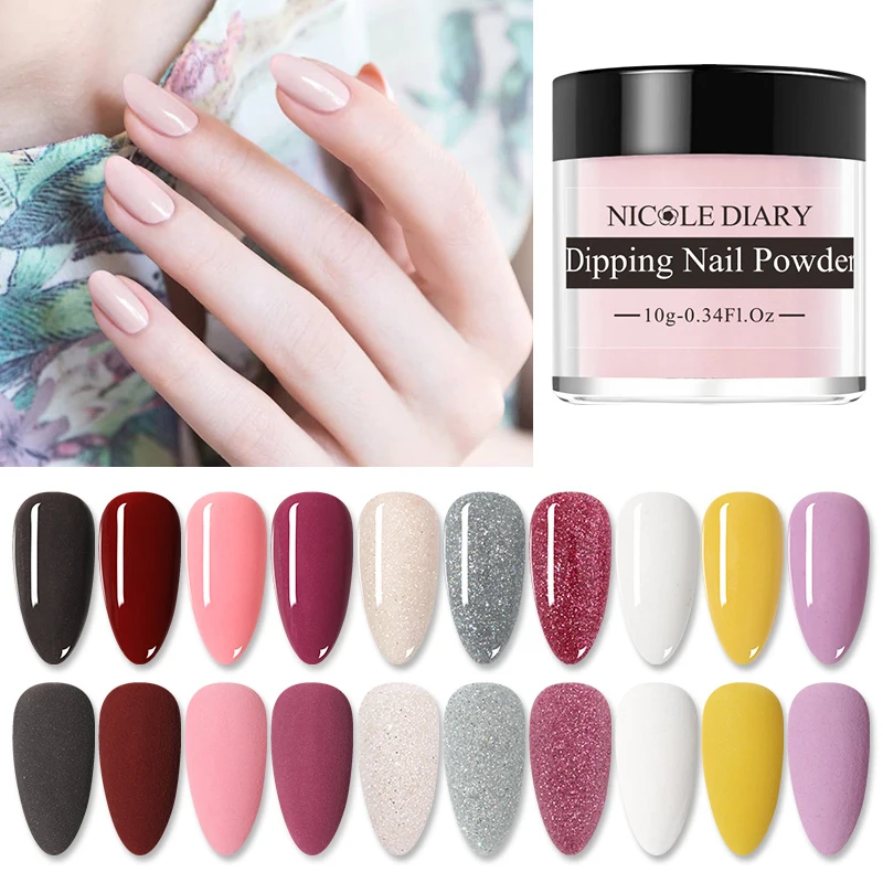 NICOLE DAIRY Dipping Nail Powder27 Colors Without Lamp Cure Natural Dry Nails Powder System Designs10ml | Красота и здоровье