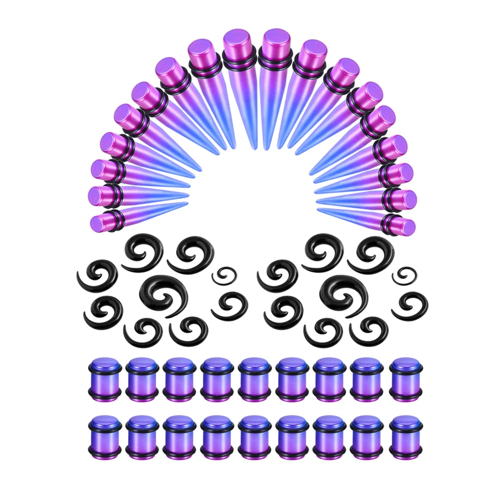 54pcs/set Acrylic Spiked Tapered Ear Expander uv Segment Ear Enlargement Fashion Earpin For Body Piercing Jewelry