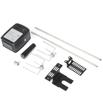

New Hot Universal Grill Rotisserie Kit Complete BBQ Kit with Spit Rod Meat Fork Electric Motor SMD66