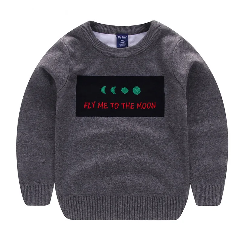 

WEI Juan CHILDREN'S Sweater Autumn And Winter New Style Big Boy Gold Embroidered Western Style BOY'S Knitted Sweater Full Cut