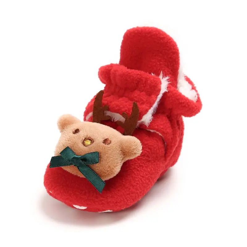 2019 г., осенне-зимняя обувь для маленьких мальчиков и девочек милые теплые Носки с рисунком Санта Клауса в рождественском стиле Первые