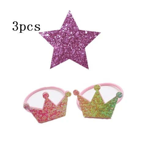 3-3pcs 3 шт./лот, блестящая заколка для волос для маленьких девочек, аксессуары для волос с Микки Маусом, заколка со звездами для детей, корона, Детская повязка для волос, заколки для волос - Цвет: 3-3pcs