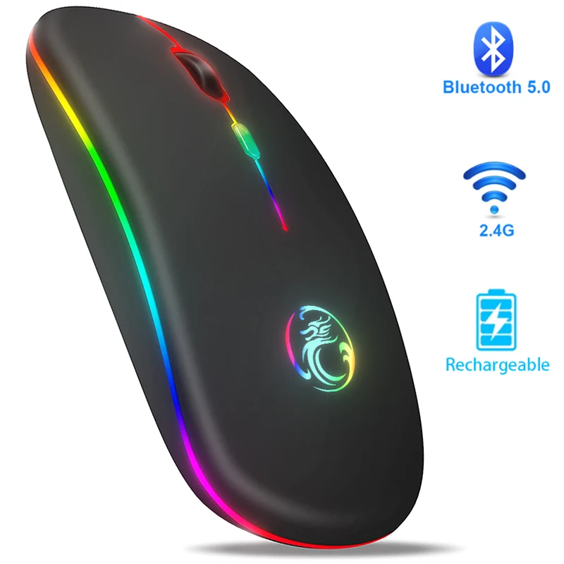 Беспроводная мышь Bluetooth RGB-подсветка бесшумная эргономичная USB компьютерные мыши