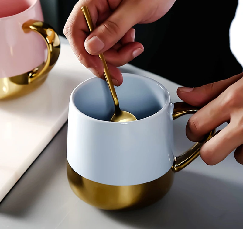 Waliicorners golden handle coffee mug Ceramic Coffee Tea Milk Drinkware Mugs Porcelain Mugs Personality Coffee Cup 11 11196916633_940634851