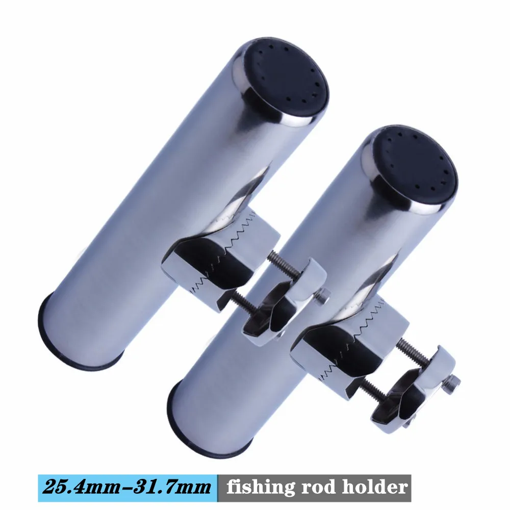 Boat Accessories 2pcs Big Clamp Fishing Rod Holder Marine Stainless Steel Clamp On Fishing Rod Holder Adjustable For 26-32mm