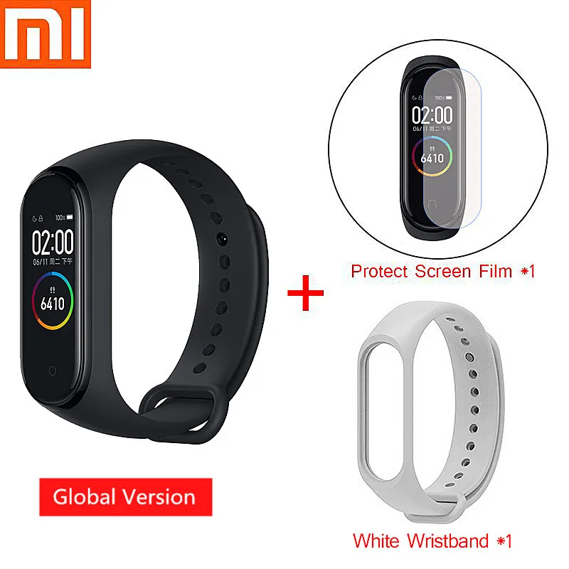 Global mi4 strap W Mi Band 4 смарт-браслет Xiao mi спортивный фитнес-трекер Шагомер мониторинг сердечного ритма фитнес-браслет для xio mi Band 4 3 - Цвет: Global mi4 strap W