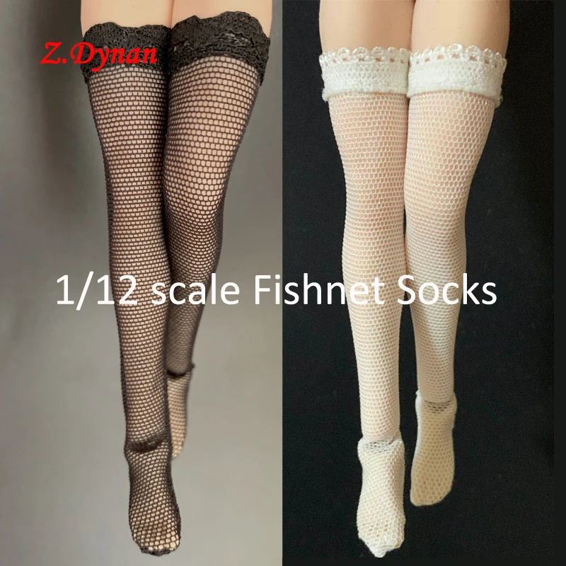 1/6 SCALE Lace Mesh WHITE Stockings for 12'' female figure Phicen 
