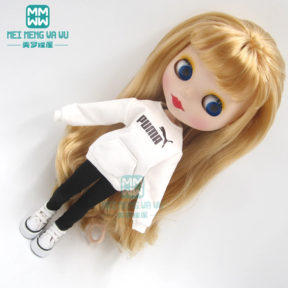 1 шт. одежда Blyth Doll модная расшитая блестками футболка белый, черный, коричневый, темно-зеленый для Blyth Azone1/6 Аксессуары для кукол