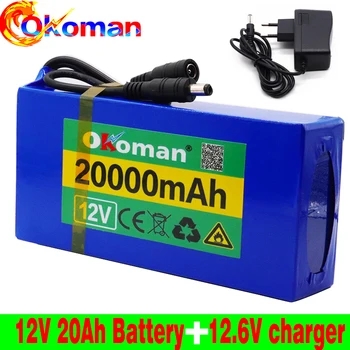 

High Quality Super Rechargeable Portable 12v 20Ah Lithium-ion Battery pack DC 12.6V 20000mAh battery With US EU Plug