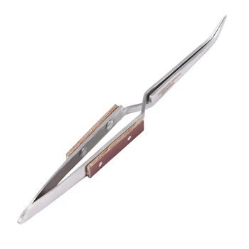 

1 Piece Stainless Steel Curved Tip Self-Locking Tweezers Cross Lock DIY Jewelry Making Tool Accessories High Quality