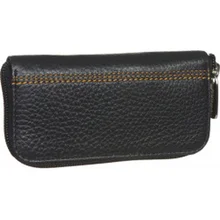 Fabula ключница натуральная оригинальная фактурная кожа с контрастной отстрочкой KL 40 BR-BL черный цвет