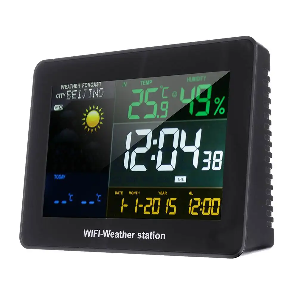 Weather Station Wireless Indoor Outdoor Wifi Snooze Alarm Clock Temperature Humidity Barometer with Sensor Home | Инструменты