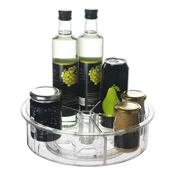 

360 Rotation Storage Rack 11.5 Inch Turntable Spice Drink Organizer Transparent Cosmetic Holder Bin For Kitchen Bathroom