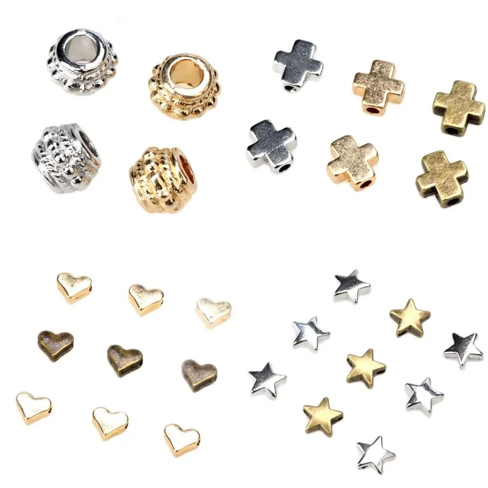 

Olingart 12Pcs/Lot Zinc Alloy KC Gold Metal Spacer Beads Charms Pendants DIY Necklace Bracelet Earring Jewelry Finding Making