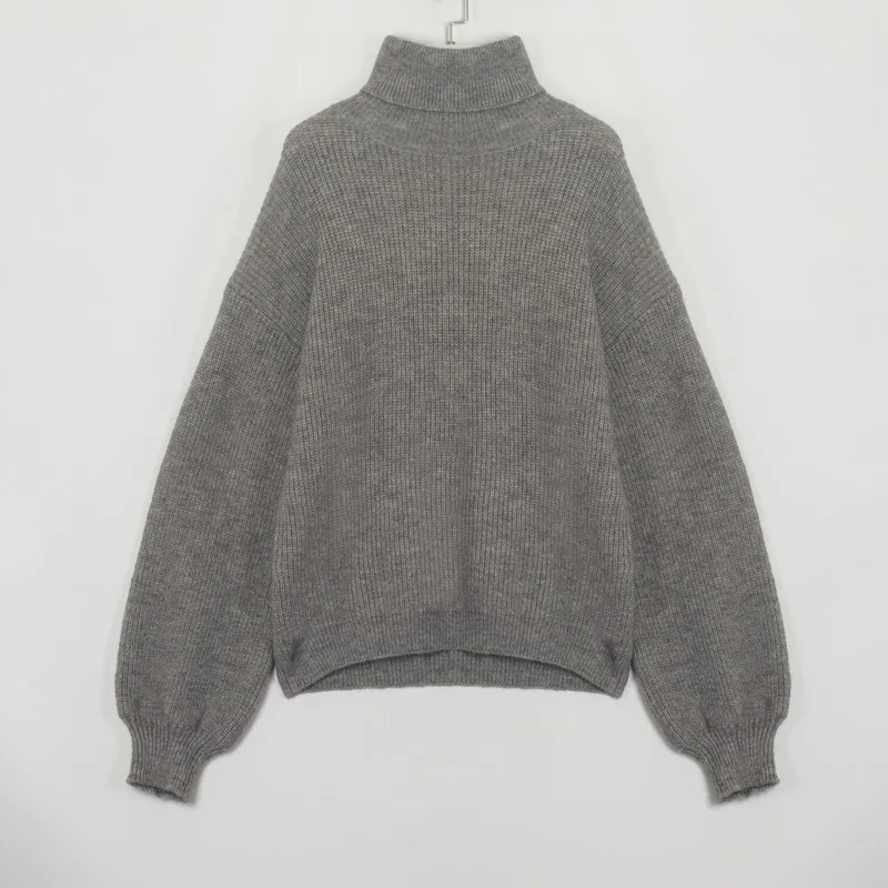 

Осенне-зимний свитер с высоким воротником, Женский вязаный свитер, повседневный модный свитер в Корейском стиле, кашемировый Свободный пуловер, элегантный женский свитер