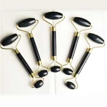 

New Obsidian Facial Massage Jade Roller Double Heads Jade Stone Massager Eye Neck Thin Lift Slimming Relaxing Tools