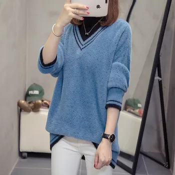 

Plus Size Turtleneck Cashmere Sweater Women Autumn Winter Tops Ladies Knitwear Big Slit Mohair Pullovers Sueter Mujer Jumper 4xl