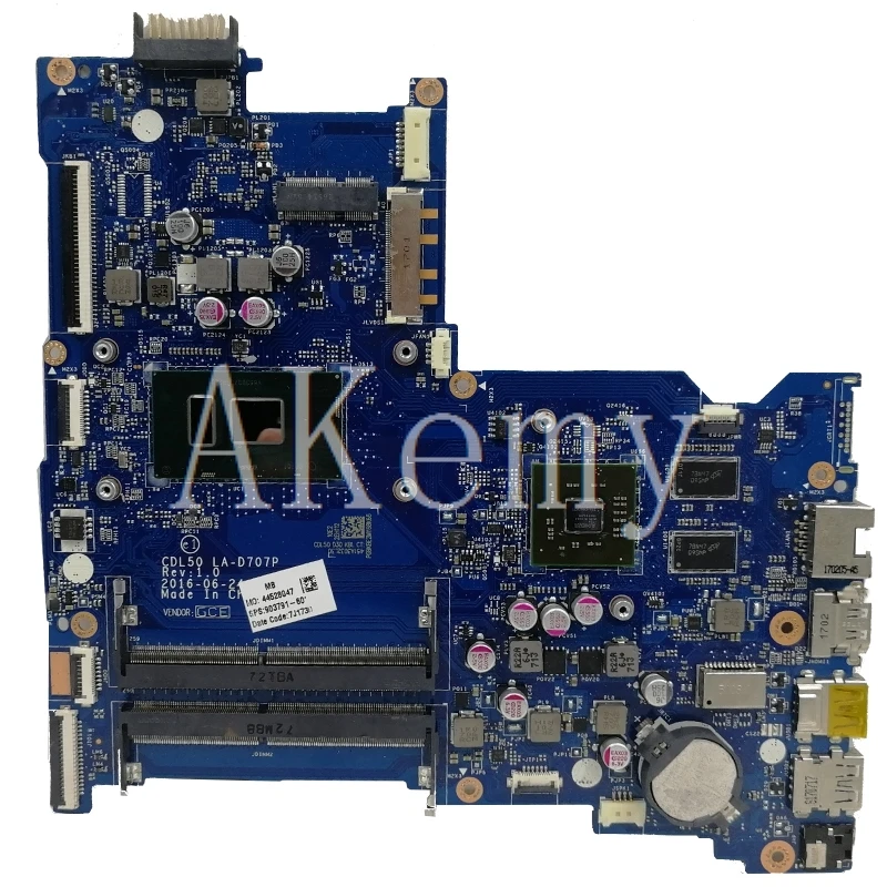 SAMXINNO для hp 15-AY материнская плата для ноутбука 903786-601 CDL50 LA-D707P I7-7500U тест ЦП ОК